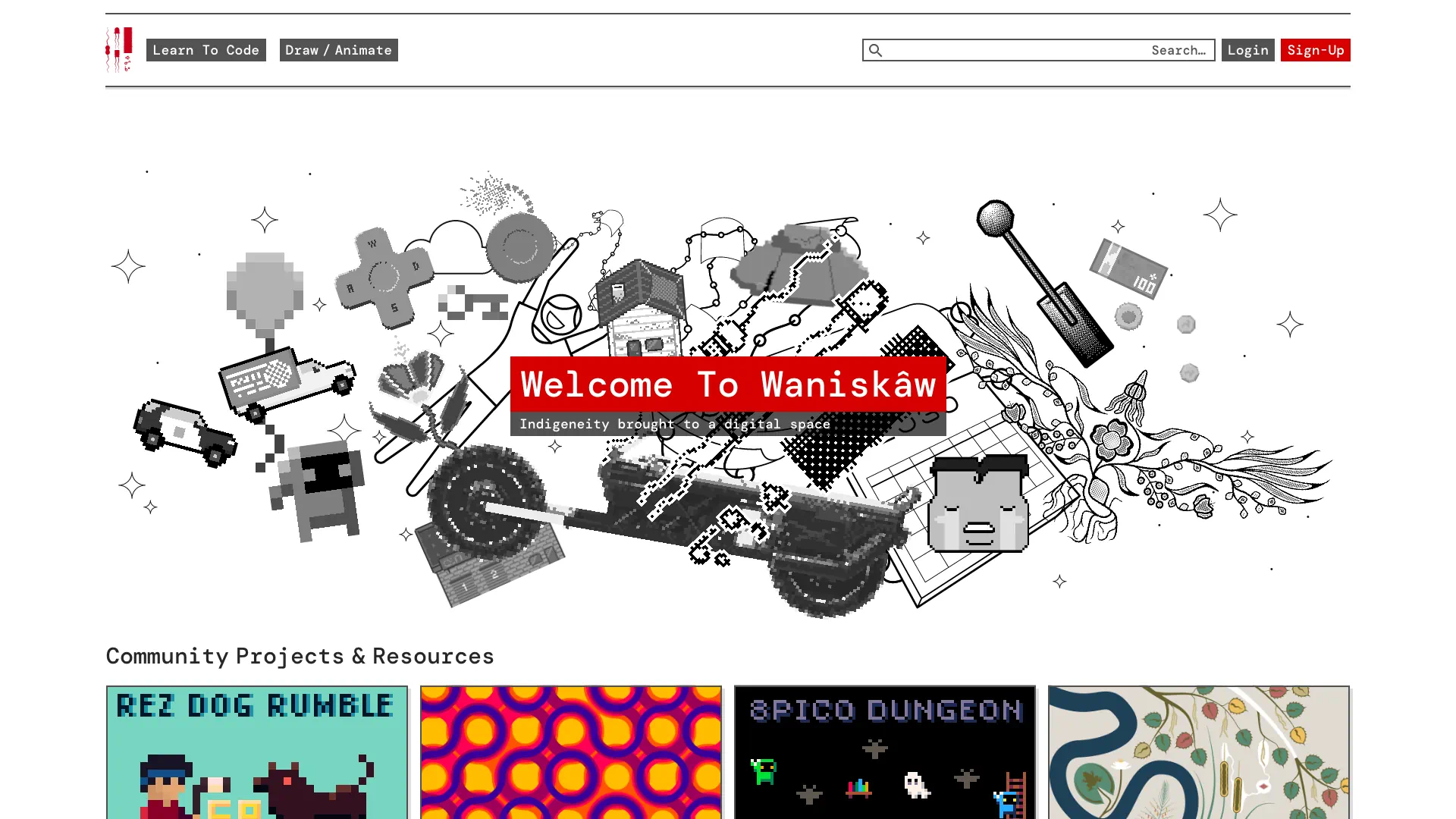 Screenshot of a project gallery